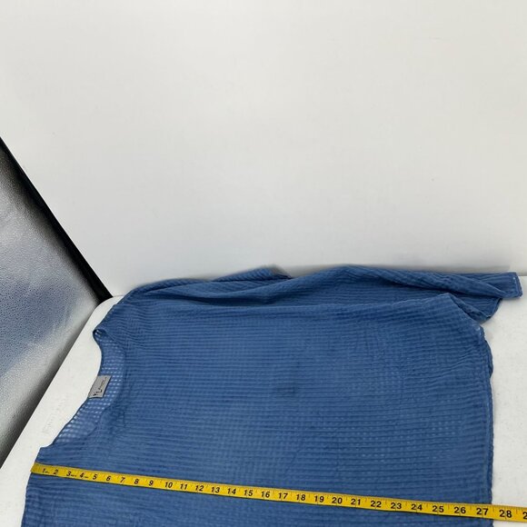 KL Playwear OS Wide Cut Lightweight Tunic Top Dusty Blue Cotton Boxy Minimalist - Picture 9 of 15